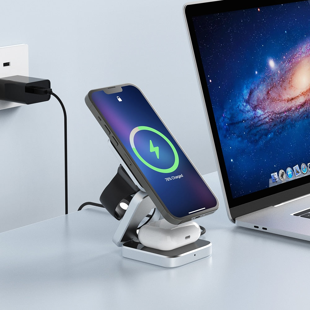 Portable 3 in 1 Foldable Wireless Charger 2.0