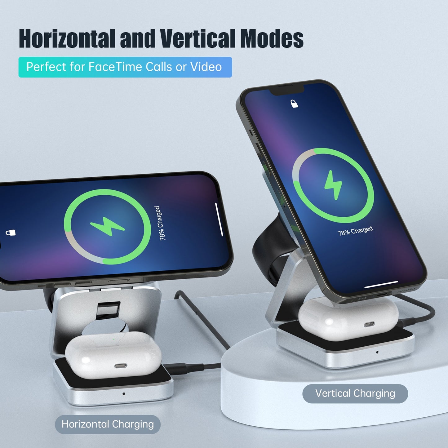 Portable 3 in 1 Foldable Wireless Charger 2.0